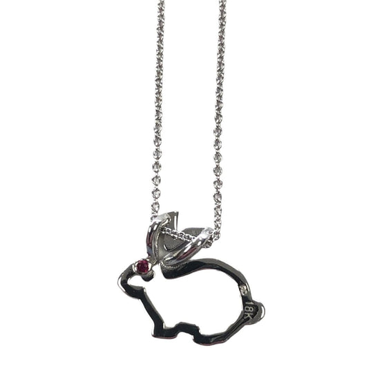 18k Gold & Ruby Bunny Necklace