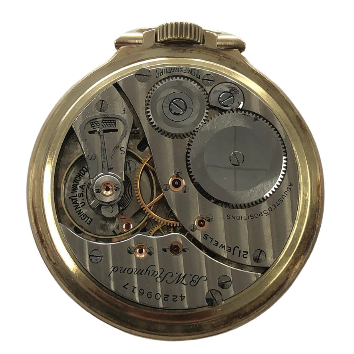 1933 Elgin B.W. Raymond Open Face 10k Gold Filled Pocket Watch Great Lakes Boutique