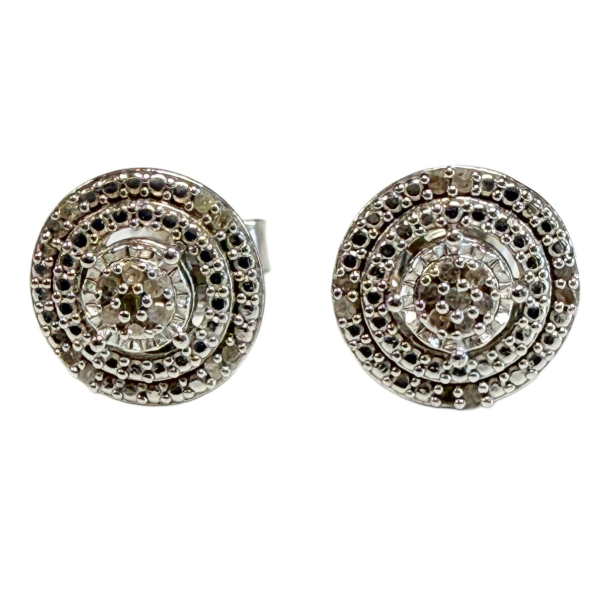 Great Lakes Coin Silver & Diamond Earrings