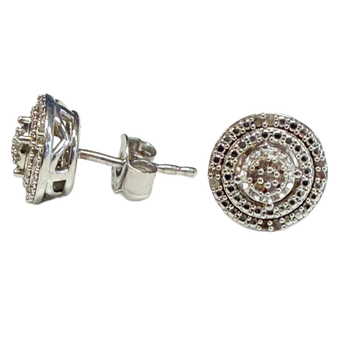 Great Lakes Coin Silver & Diamond Earrings