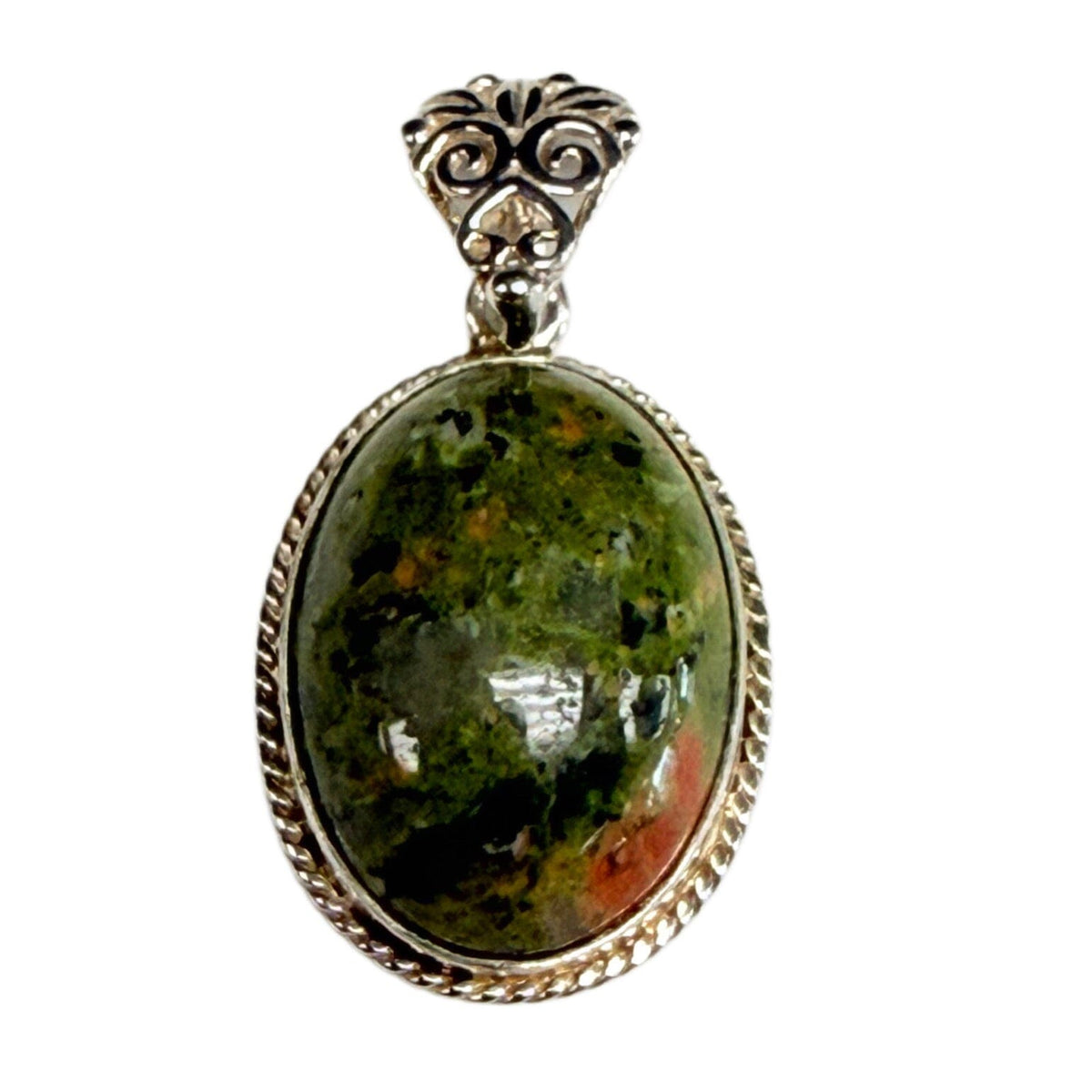 Great Lakes Coin Silver & Gemstone Pendant