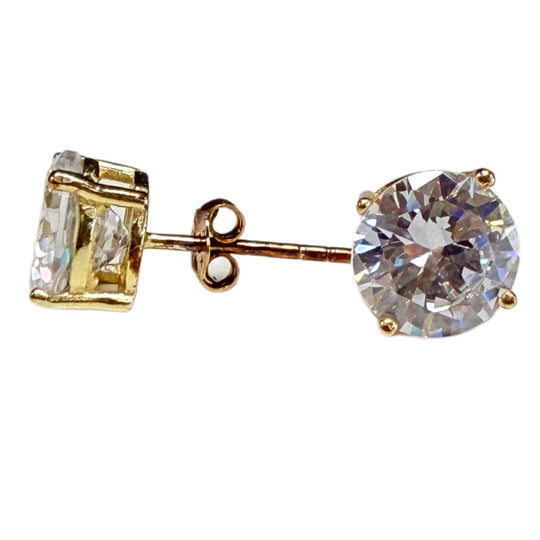 Gold Plated Cubic Zirconia Stud Earrings