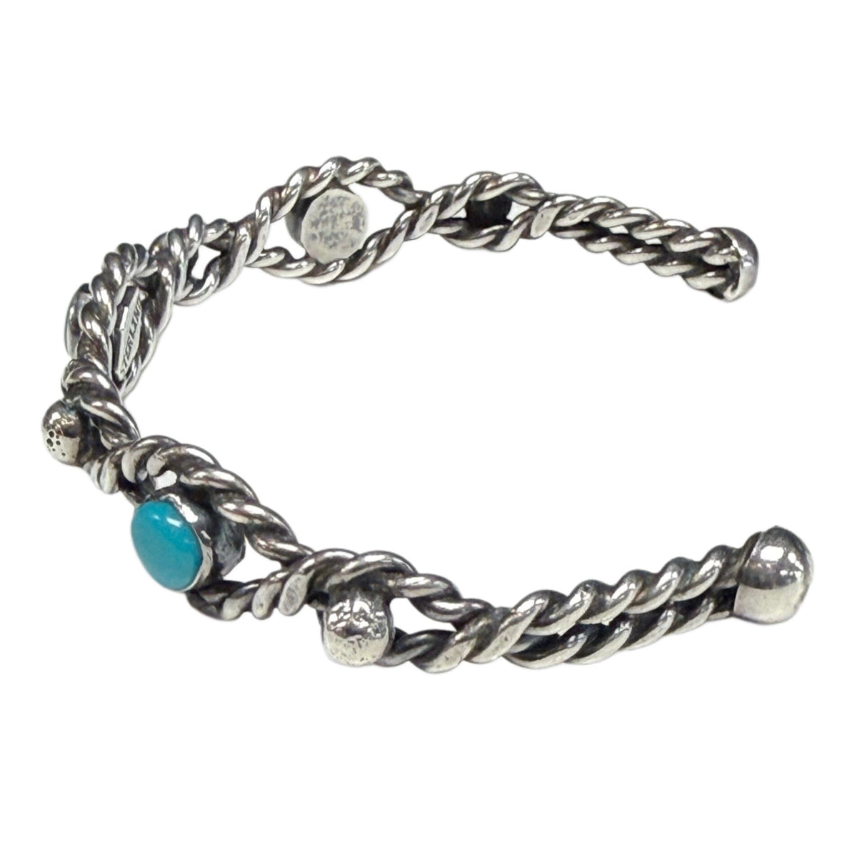 Great Lakes Coin Silver & Turquoise Bangle