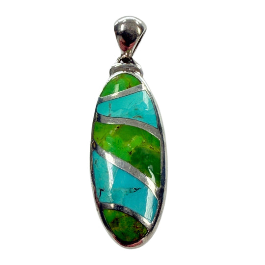 Native American Silver & Turquoise Pendant