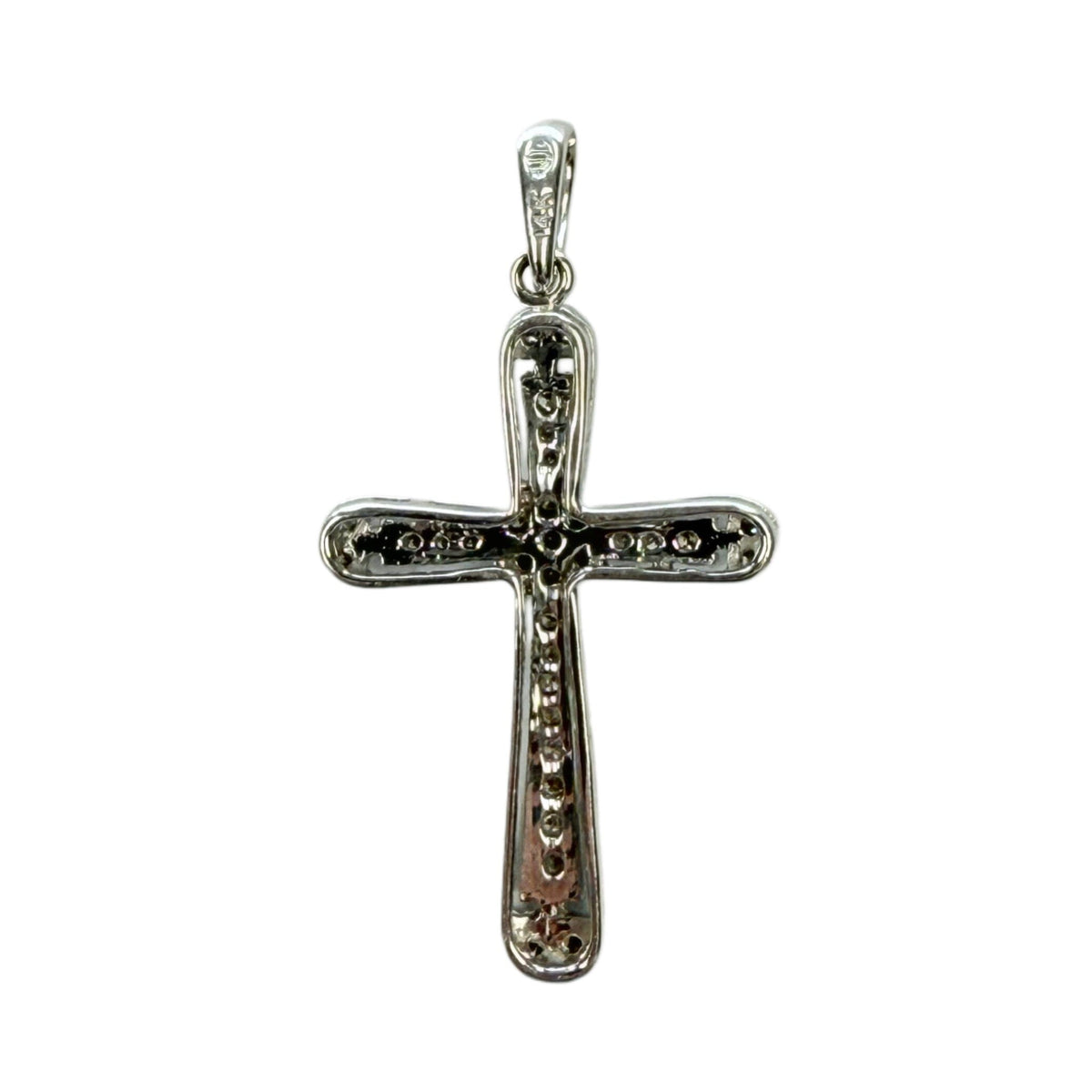 Great Lakes Coin 14k White Gold & Diamond Cross Pendant