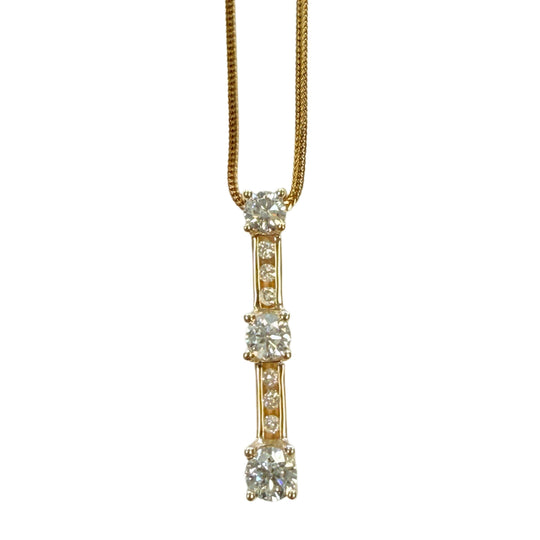 14k Gold & Diamond Past Present and Future Necklace