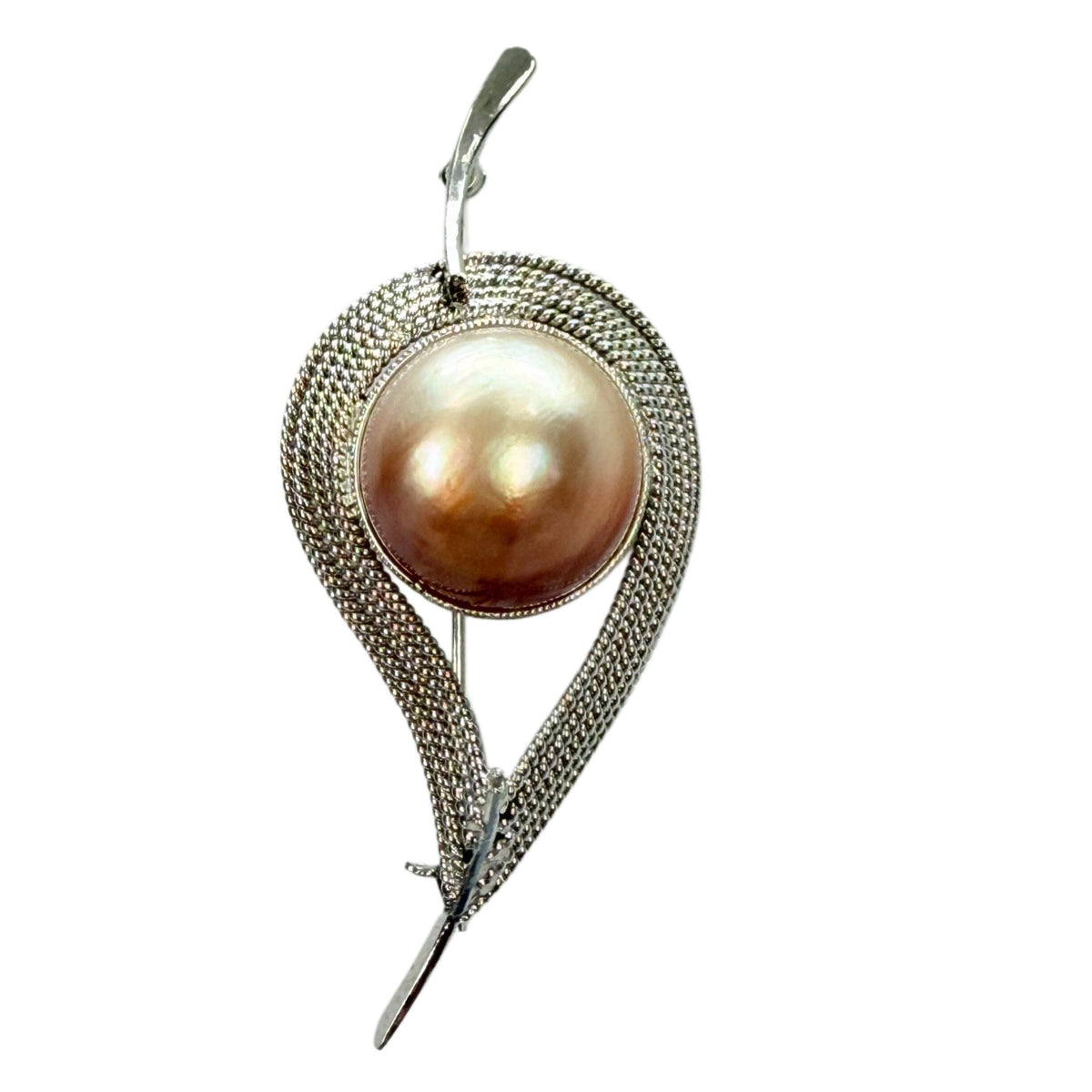 Great Lakes Coin Silver & Faux Pearl Pin