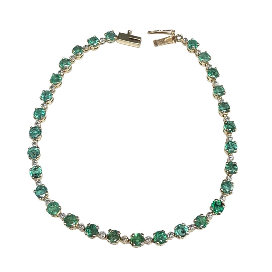 10k Yellow Gold & Emerald Bracelet