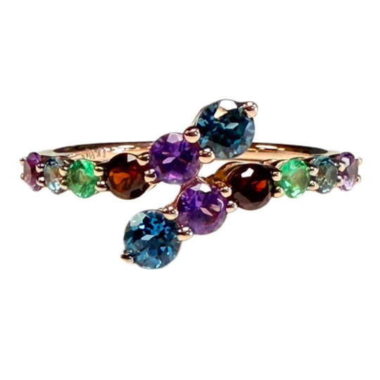 LeVian 14k Strawberry Gold Multicolored Gemstone Ring