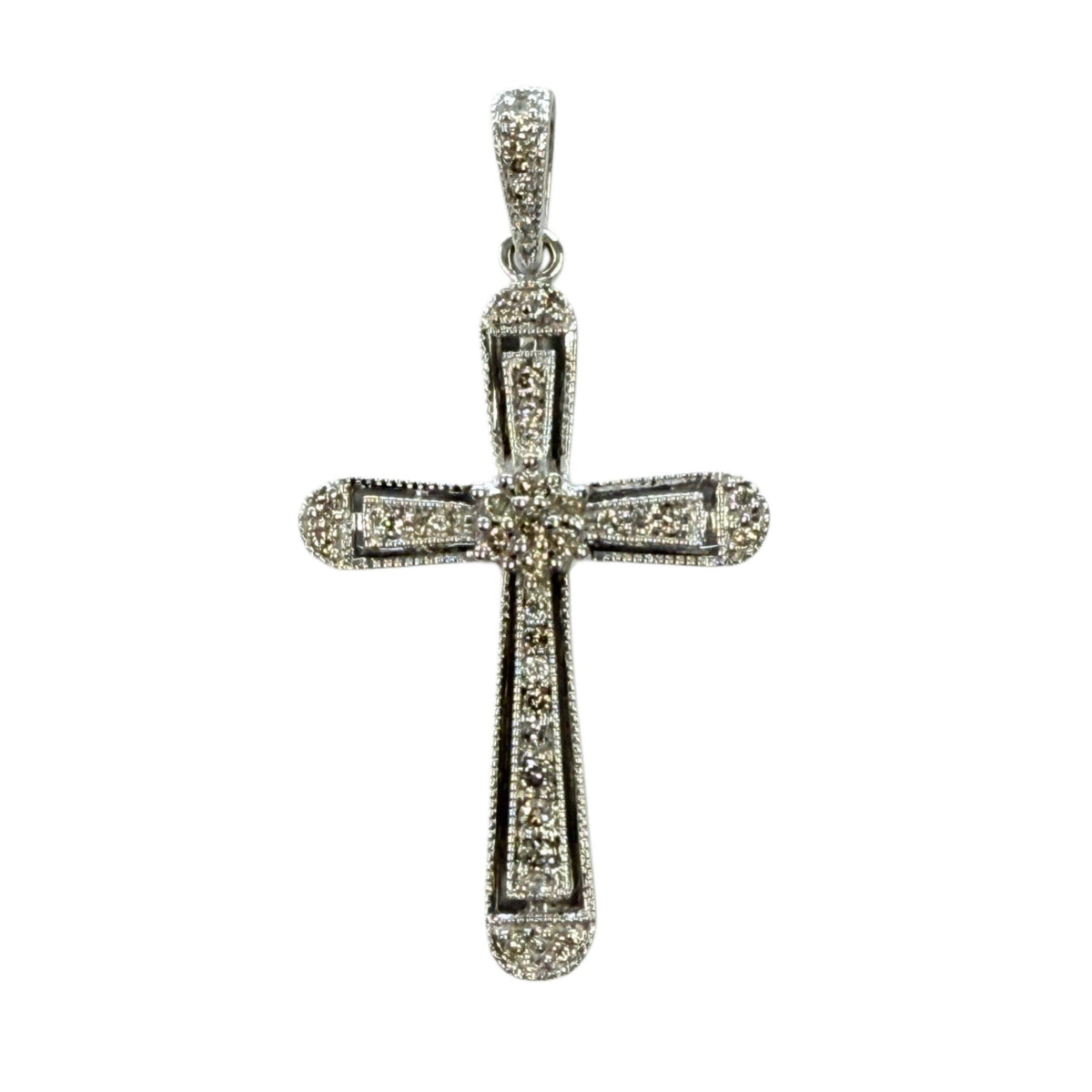 Great Lakes Coin 14k White Gold & Diamond Cross Pendant