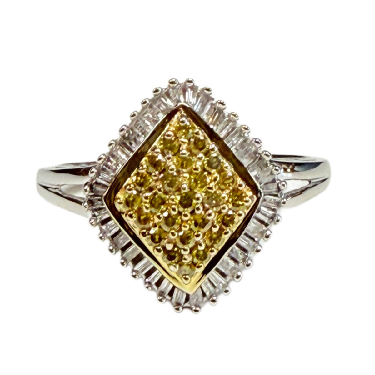 Great Lakes Coin 10k White Gold & Yellow Diamond Ring