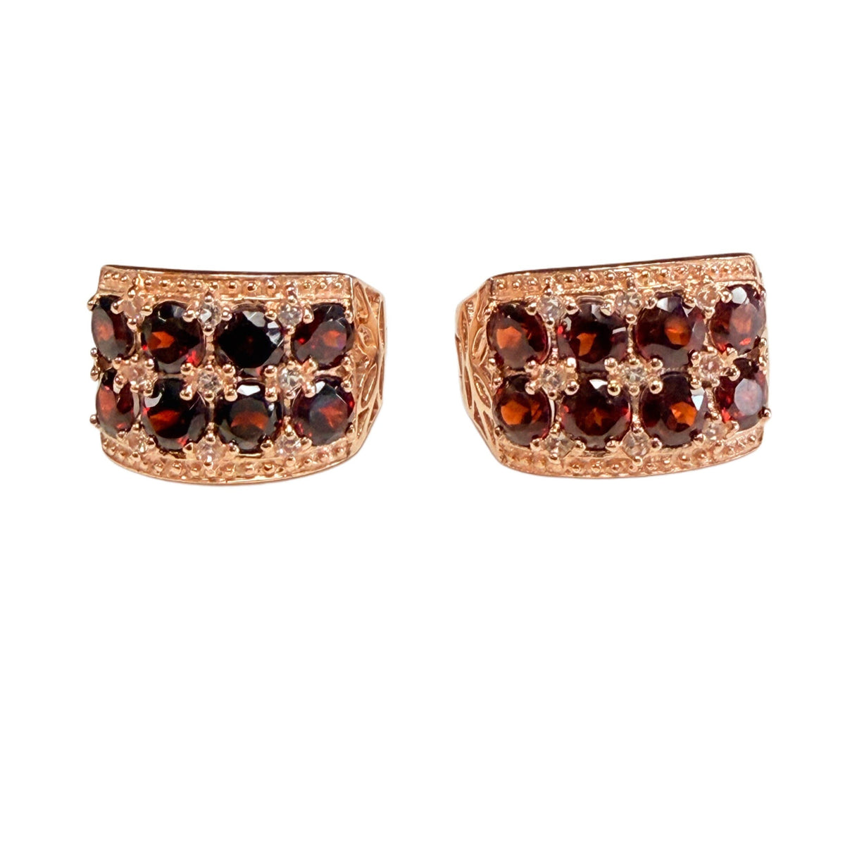 Great Lakes Coin Rose Gold Plated Cubic Zirconia Earrings