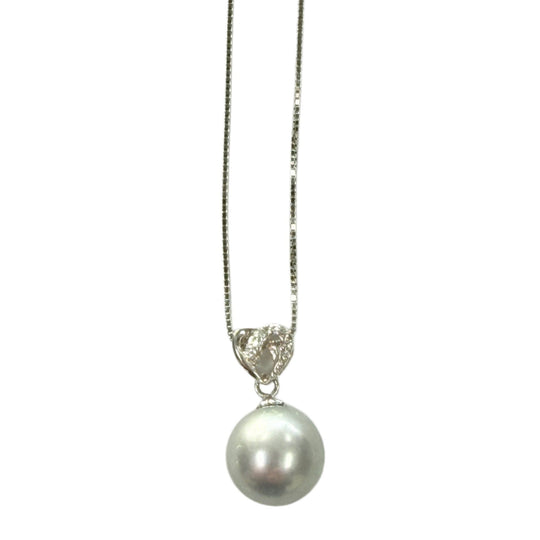 Silver & Faux Pearl Necklace