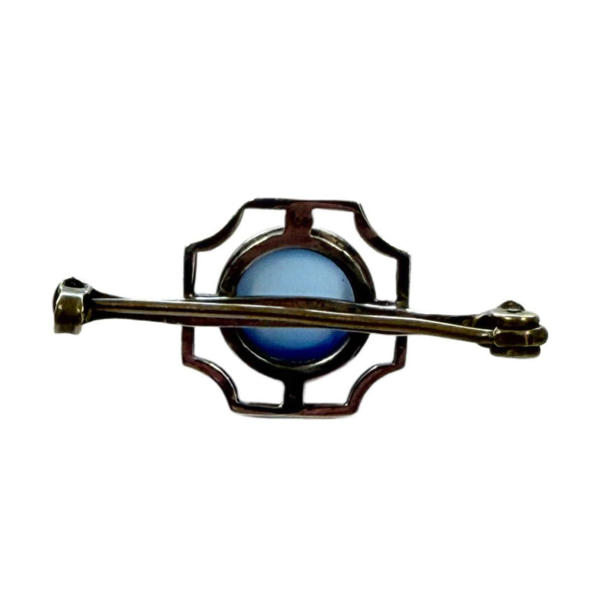 Great Lakes Coin Silver & Blue Cat's Eye Pin