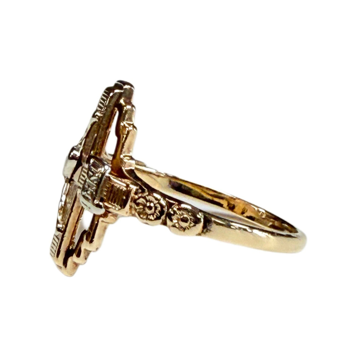 Great Lakes Coin 10k Two Tone Gold Crucifix Ring
