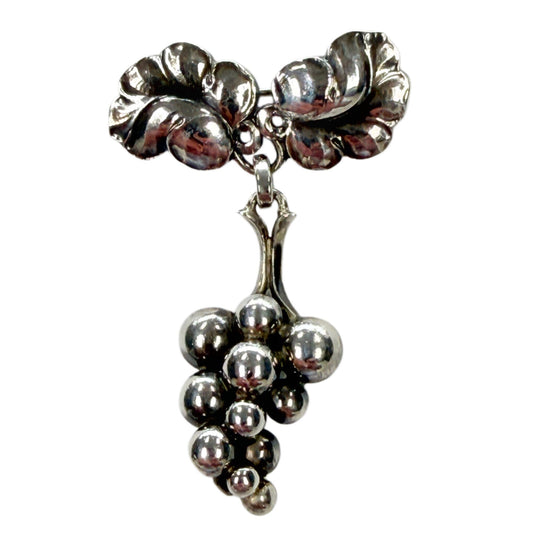Silver Grape Pin