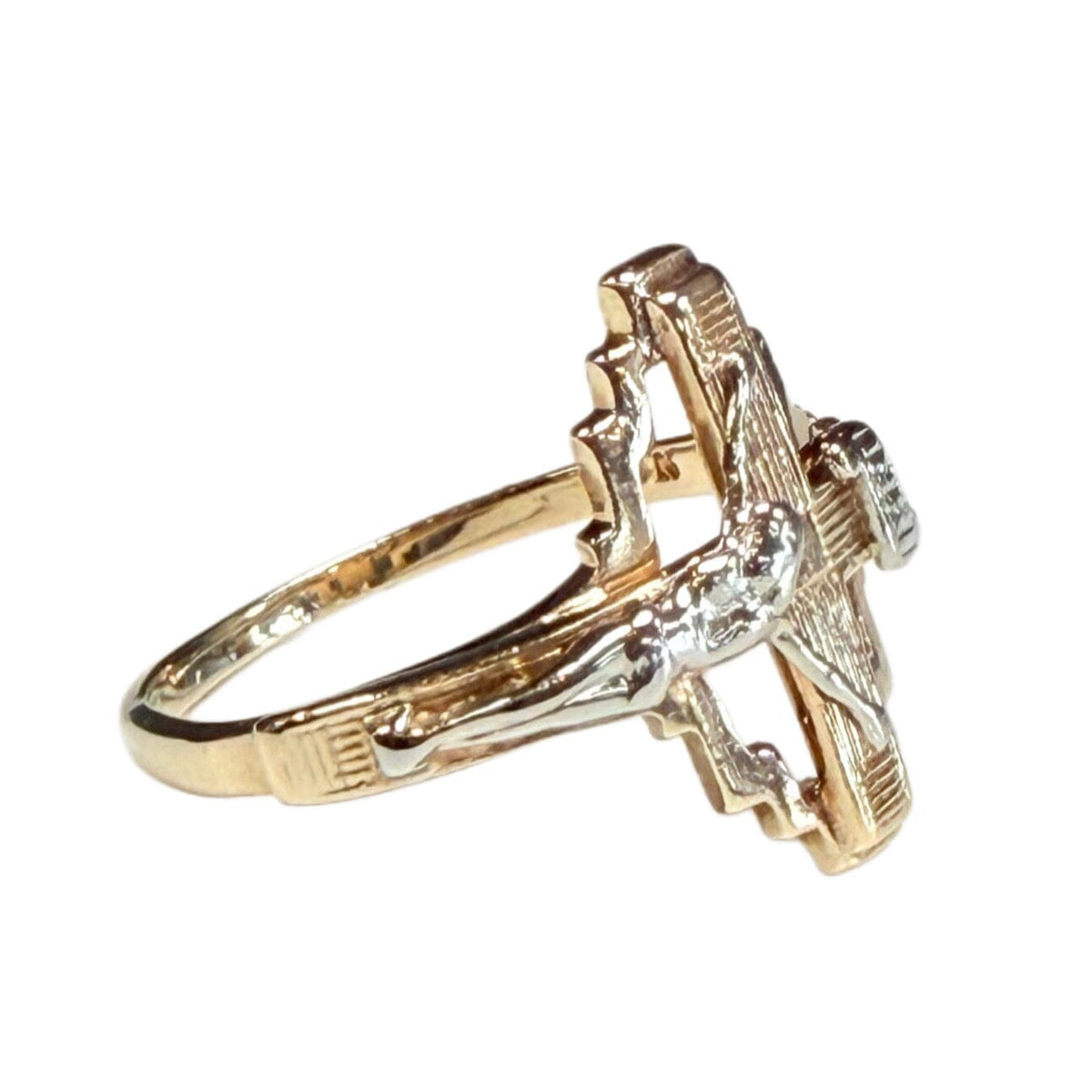 Great Lakes Coin 10k Two Tone Gold Crucifix Ring