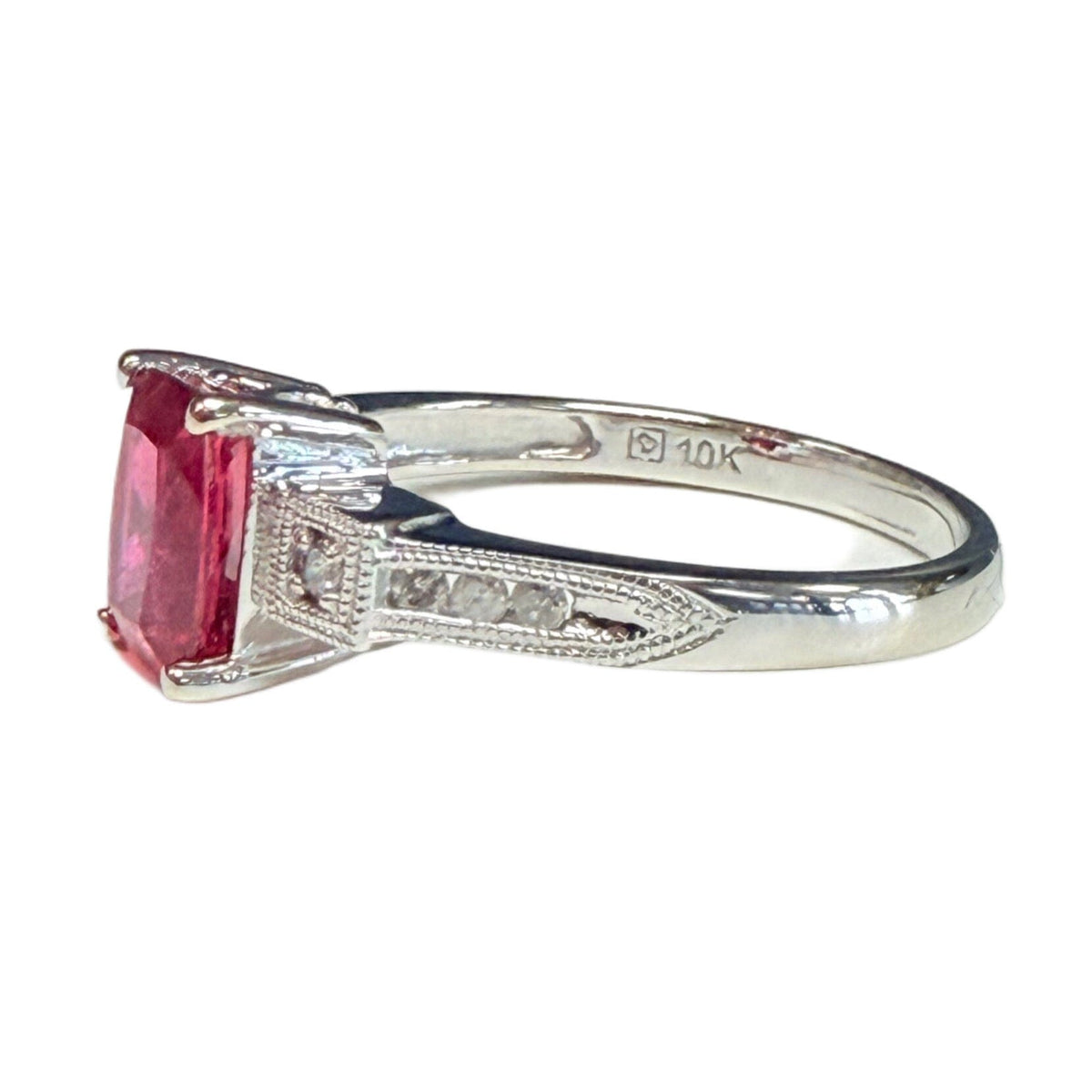 Great Lakes Coin 10k Pink Tourmaline & Diamond Ring