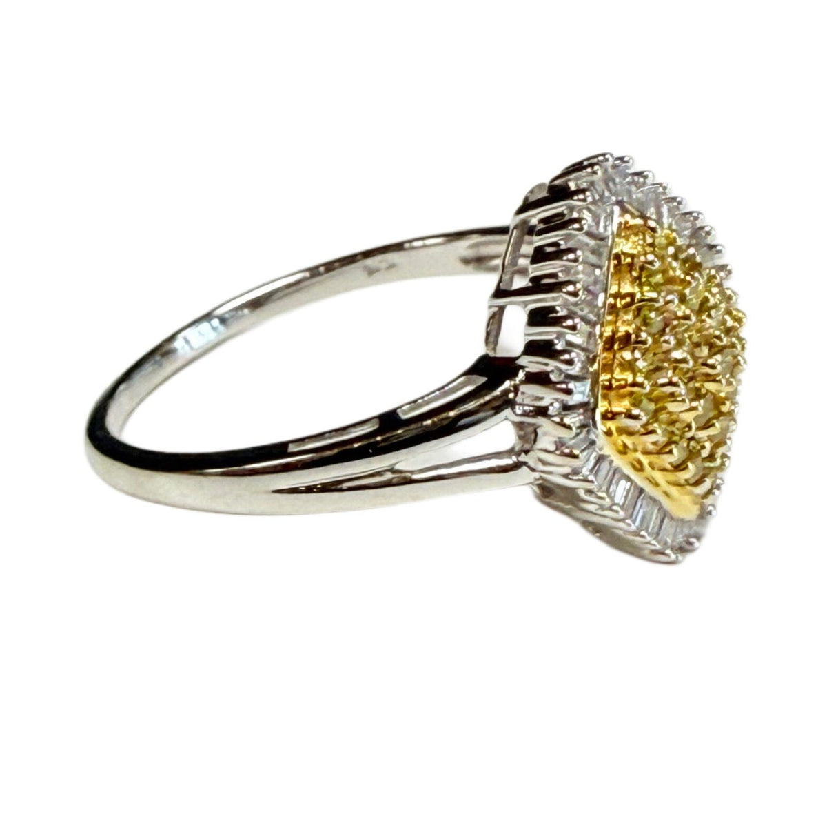Great Lakes Coin 10k White Gold & Yellow Diamond Ring