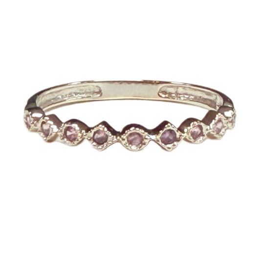 10k White Gold & Amethyst Stacker Ring