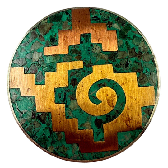 Silver Brass & Turquoise Pin