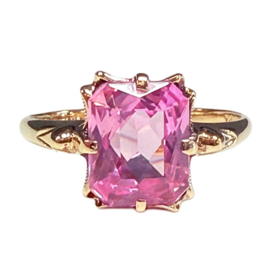 10k Gold & Pink Sapphire Ring