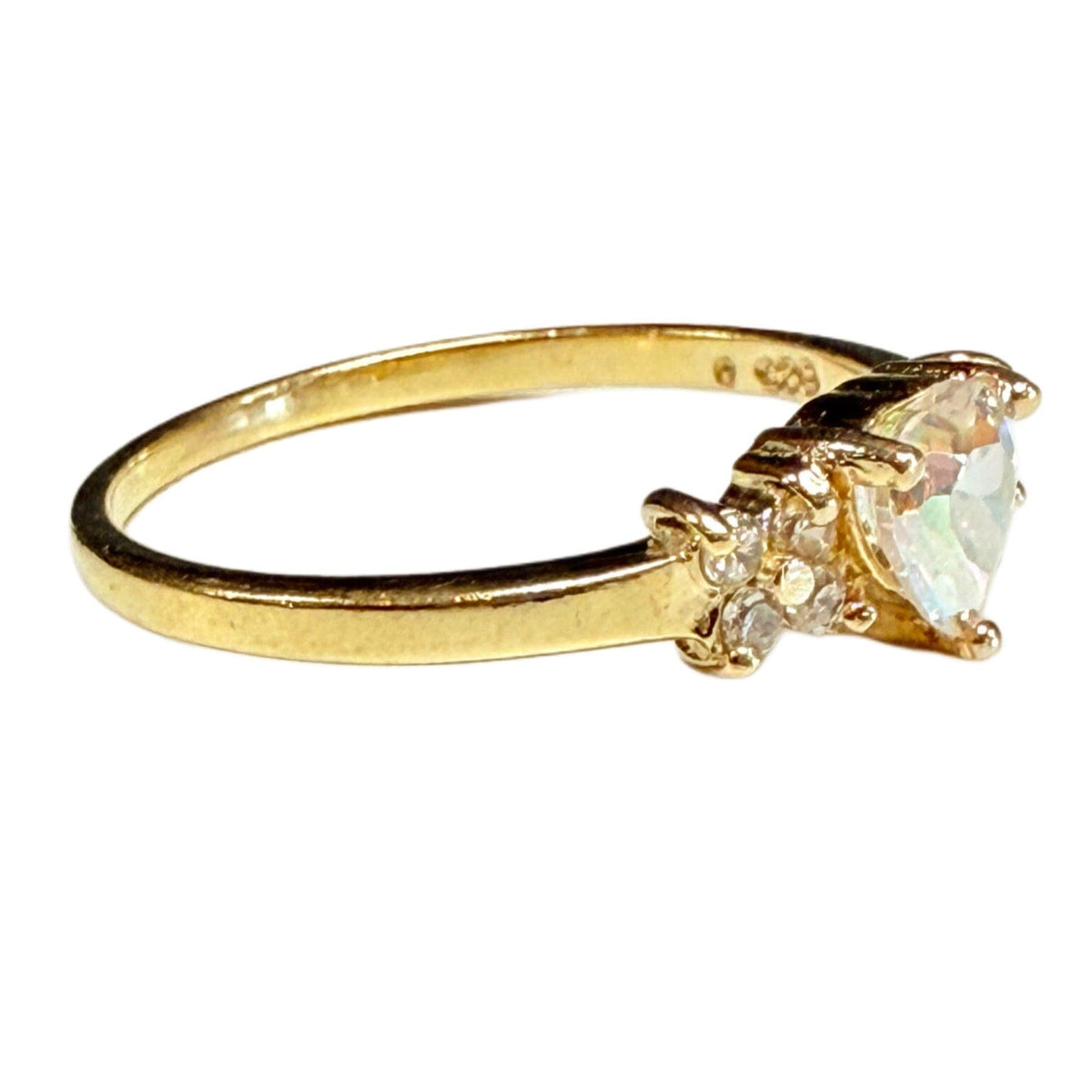 Great Lakes Coin Gold Plated Cubic Zirconia Heart Ring