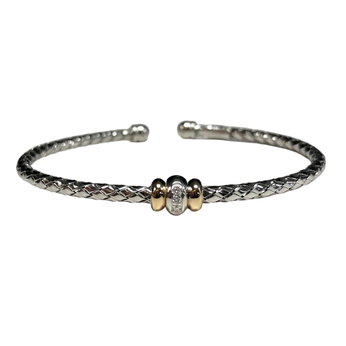 Great Lakes Coin Alisa Single Station Yellow Gold &amp; Diamond Rondelle Sterling Traversa Bracelet