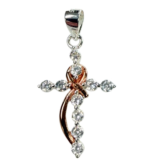 Silver & Cubic Zirconia Cross Pendant