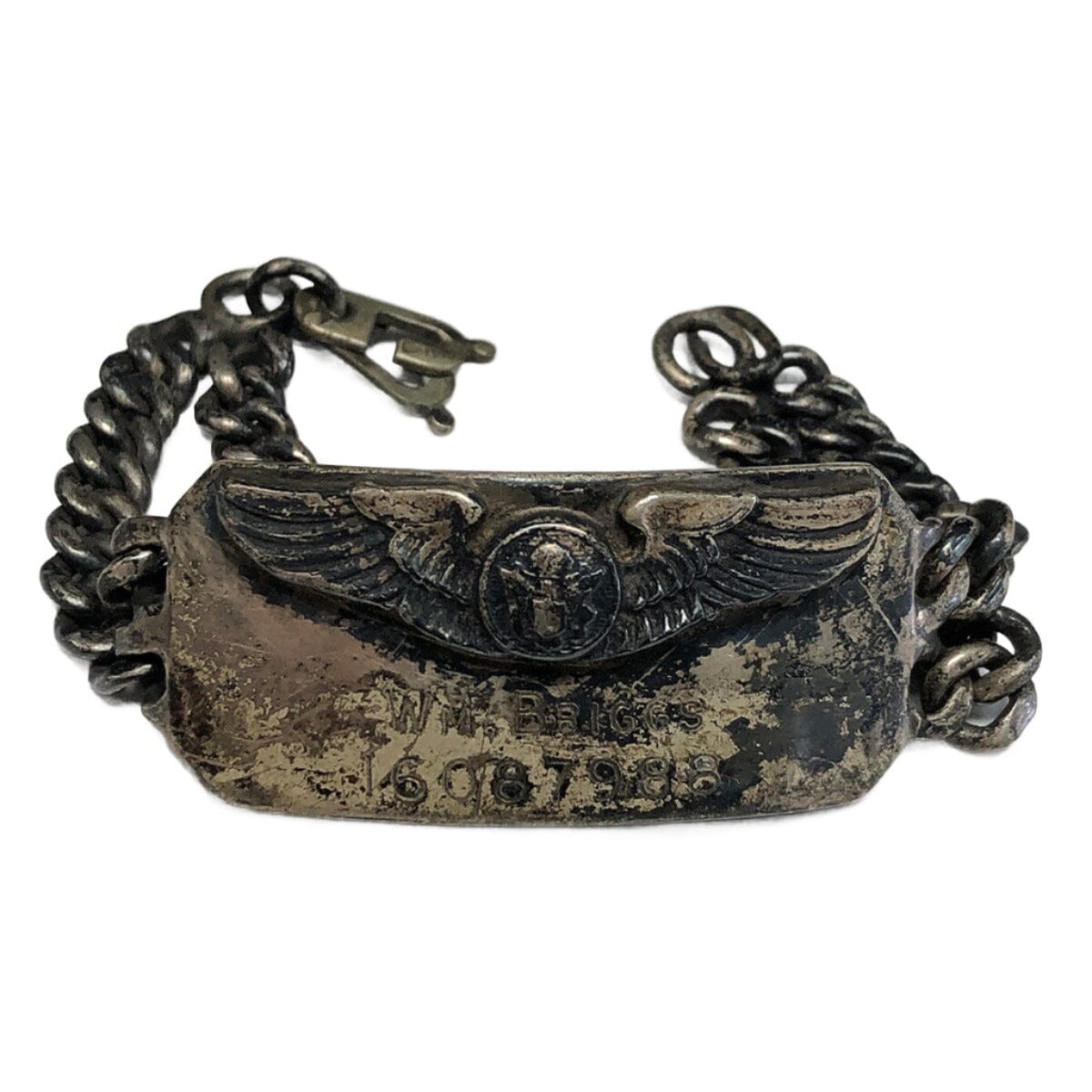 Great Lakes Coin Antique Silver Air Force ID Bracelet