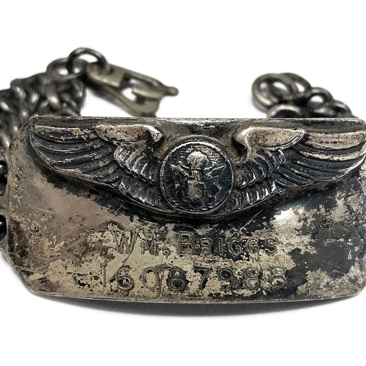 Great Lakes Coin Antique Silver Air Force ID Bracelet