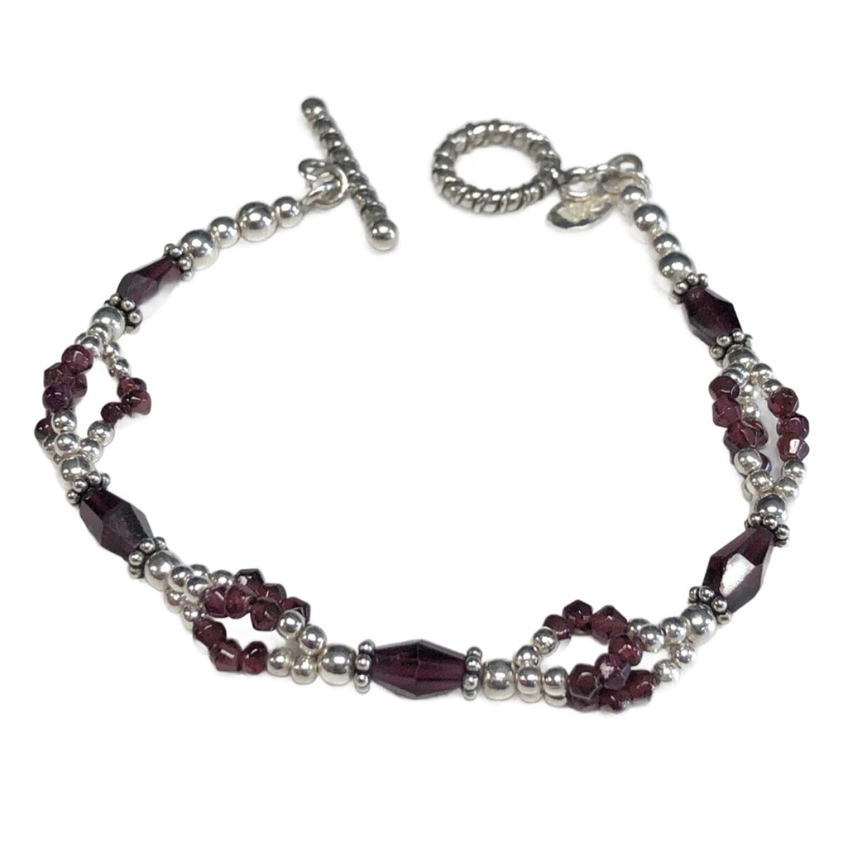 Great Lakes Coin Silver &amp; Garnet Bracelet