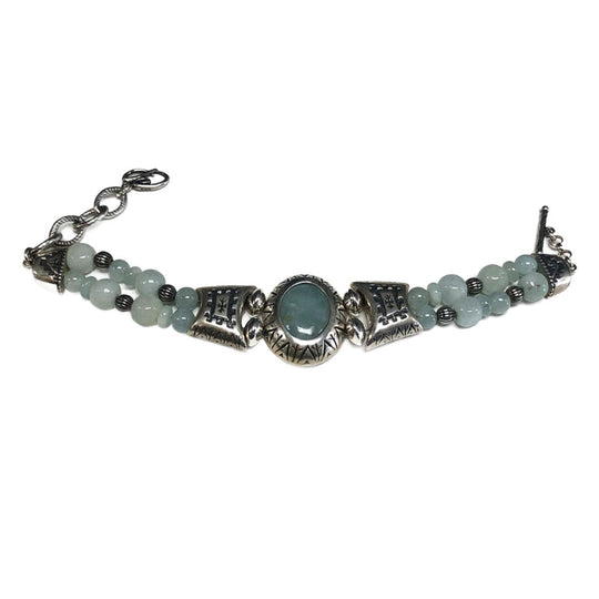 Carolyn Pollack Relios Silver & Aquamarine Bracelet