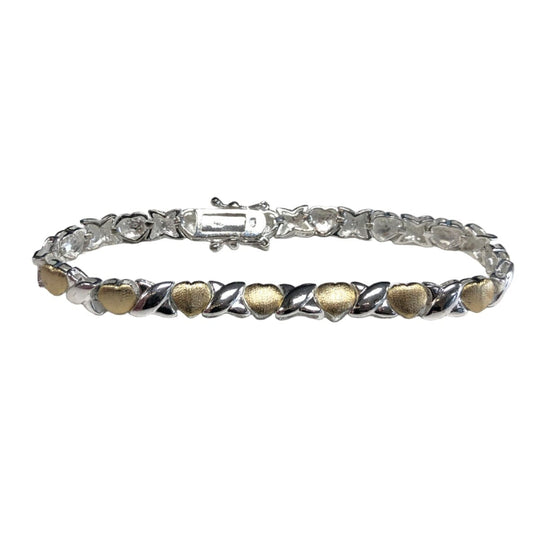 Silver & Gold Plated Heart Bracelet