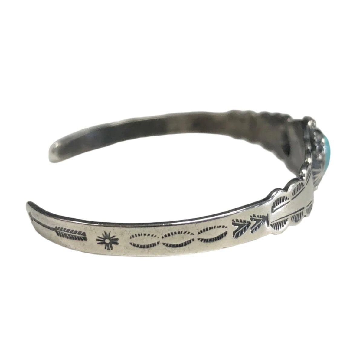 Great Lakes Coin Native American Silver &amp; Turquoise Bangle