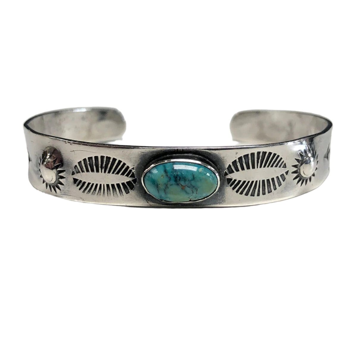 Great Lakes Coin Silver &amp; Turquoise Bangle