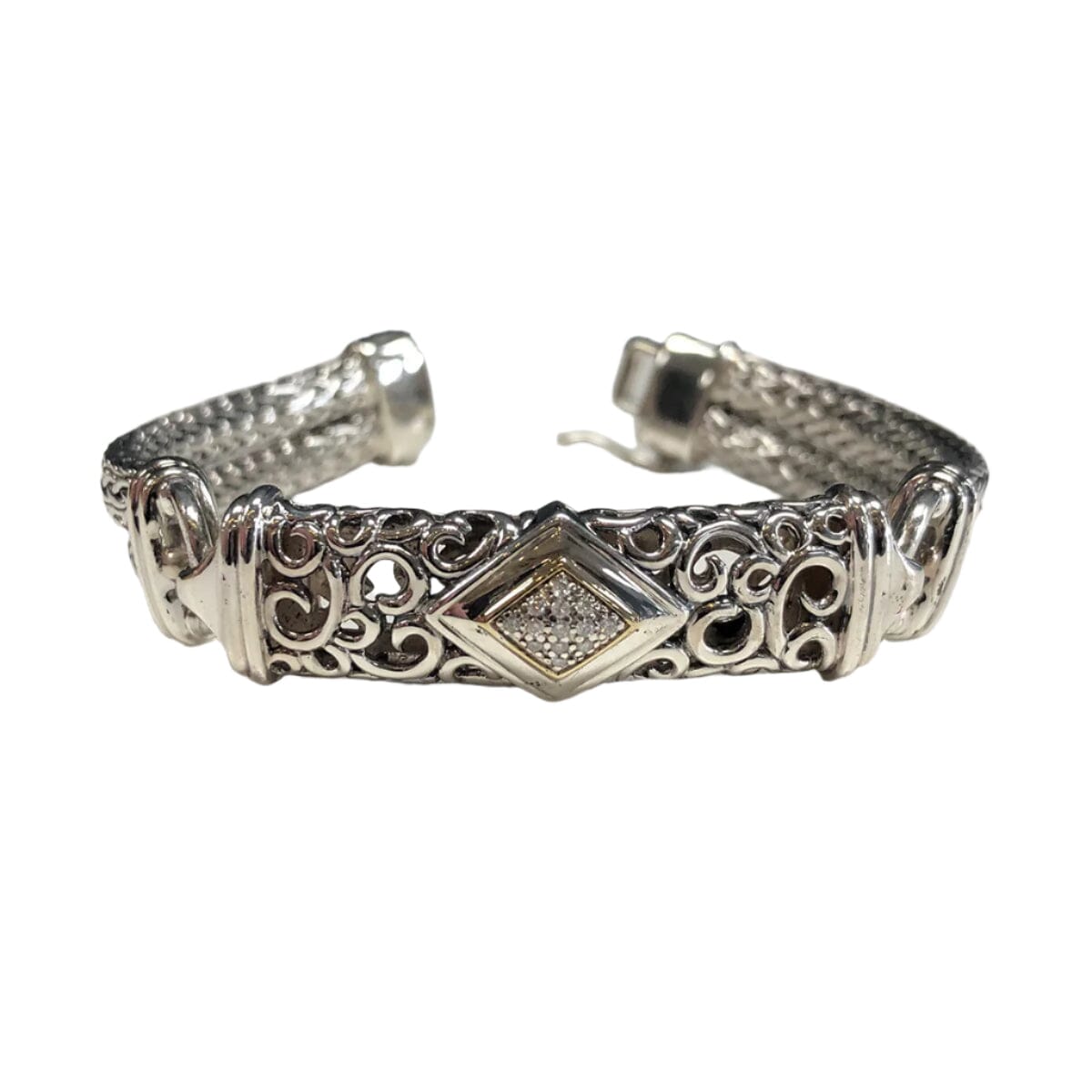 Great Lakes Coin Silver Gold &amp; Diamond Bracelet