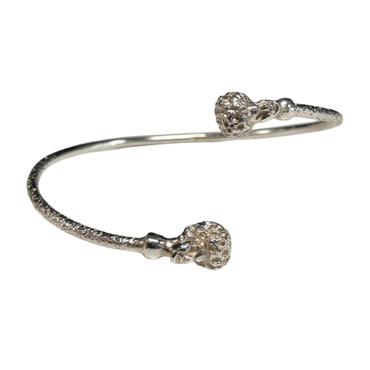 Floral Silver Bangle