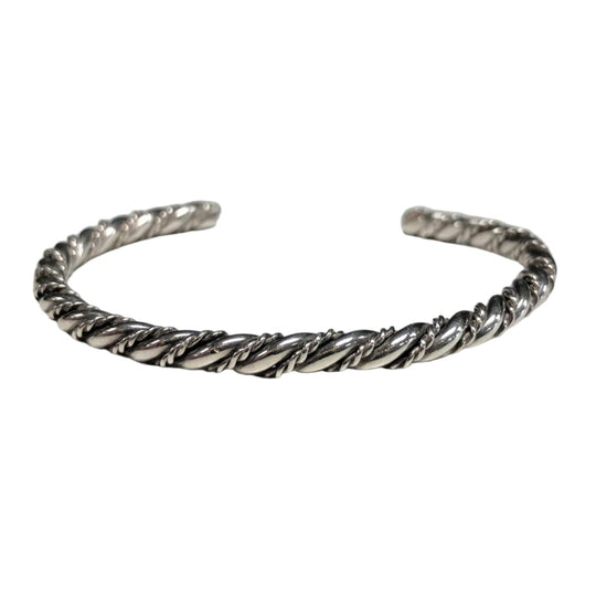 Twisted Silver Bangle