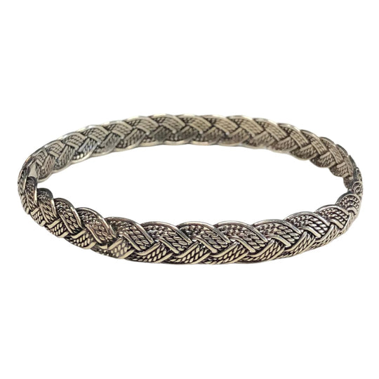 Braided Silver Bangle