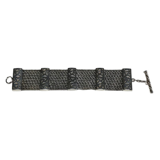 Lois Hill Silver Mesh Toggle Bracelet