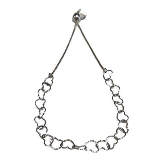 Silver Heart Link Bracelet