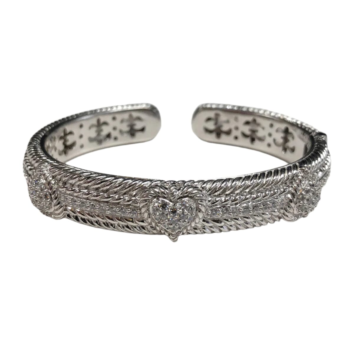 Great Lakes Coin Judith Ripka Diamonique Cuff Heart Bracelet