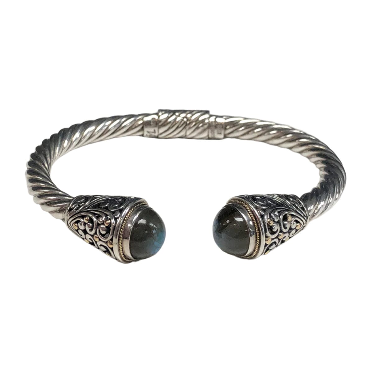 Great Lakes Coin Samuel B Benham Silver &amp; 18k Gold Labradorite Bangle