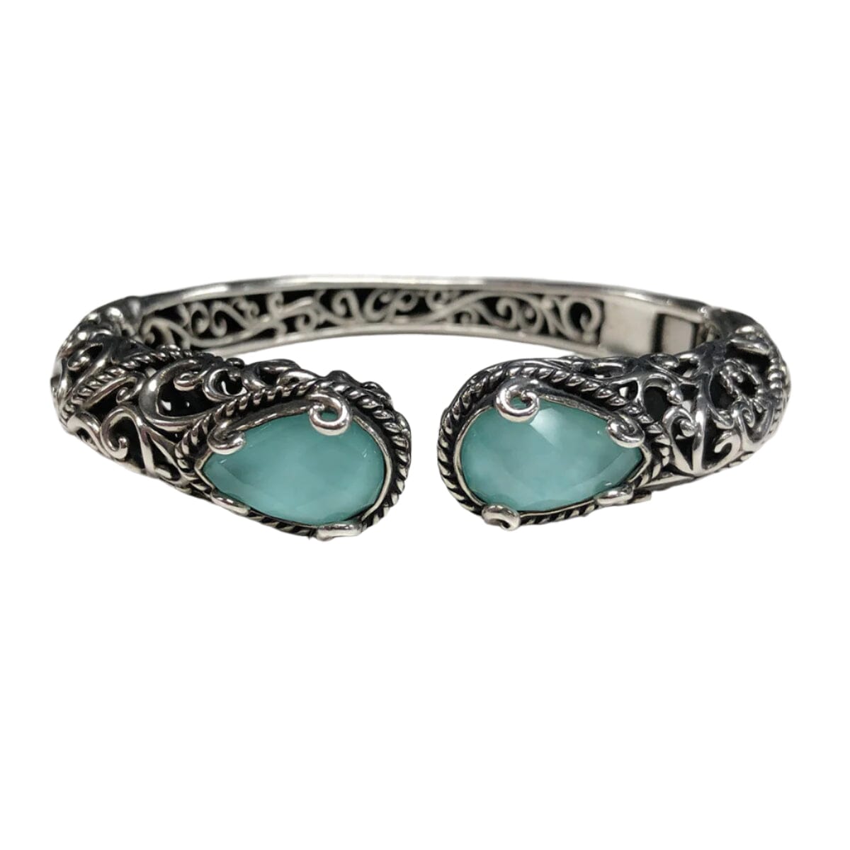 Great Lakes Coin Carolyn Pollack Silver &amp; Gemstone Doublet Cuff Bracelet