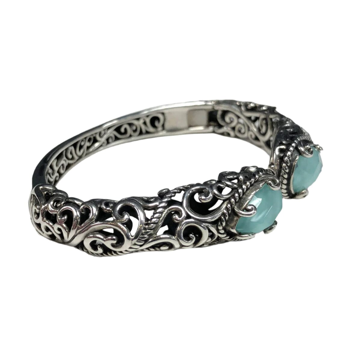 Great Lakes Coin Carolyn Pollack Silver &amp; Gemstone Doublet Cuff Bracelet