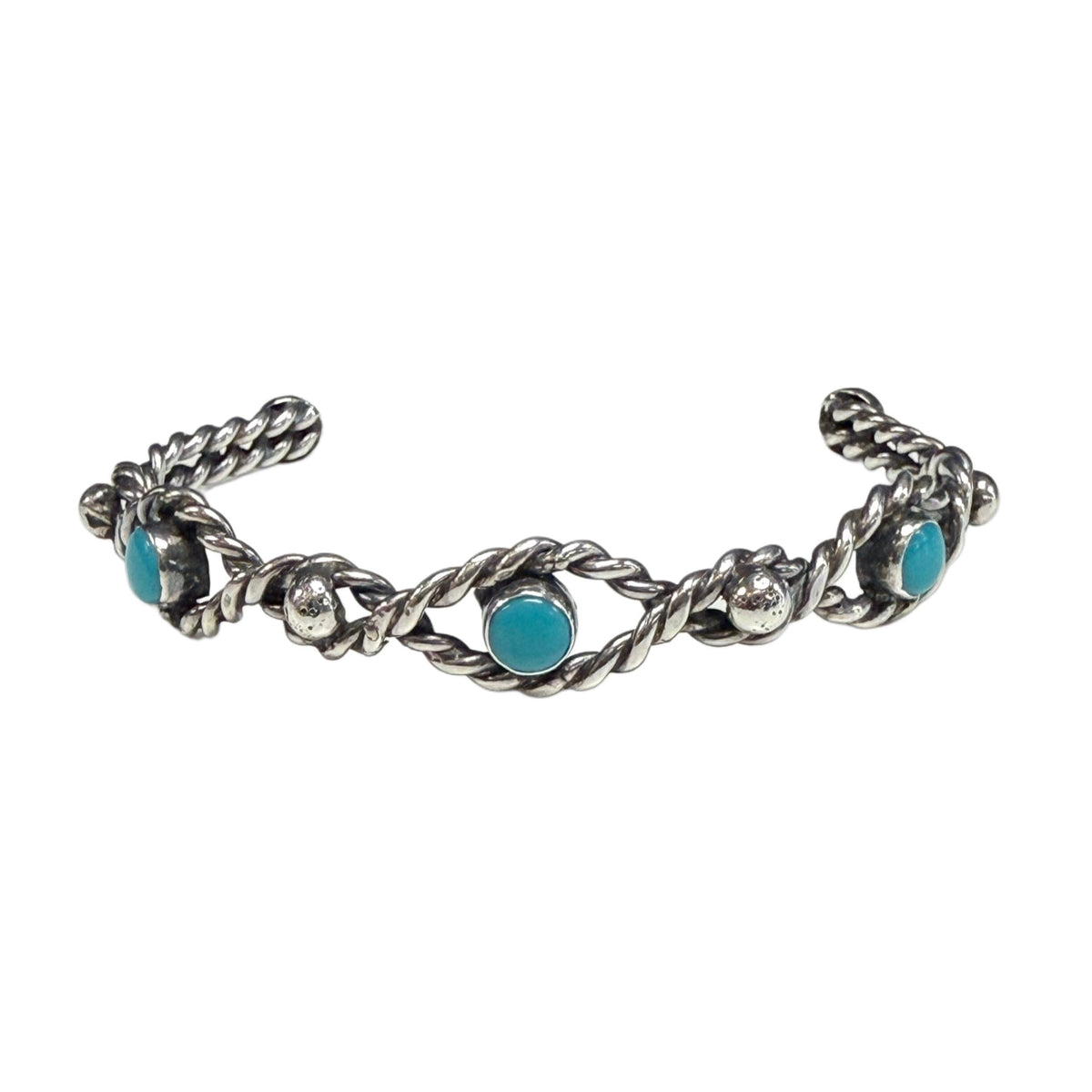 Great Lakes Coin Silver & Turquoise Bangle