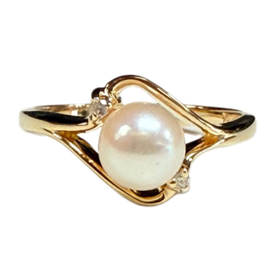Great Lakes Coin 10k Gold Pearl & Diamond Ring