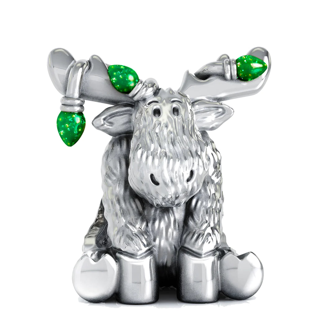 Great Lakes Boutique Bella Fascini Christmas Moose String of Lights Emerald Green