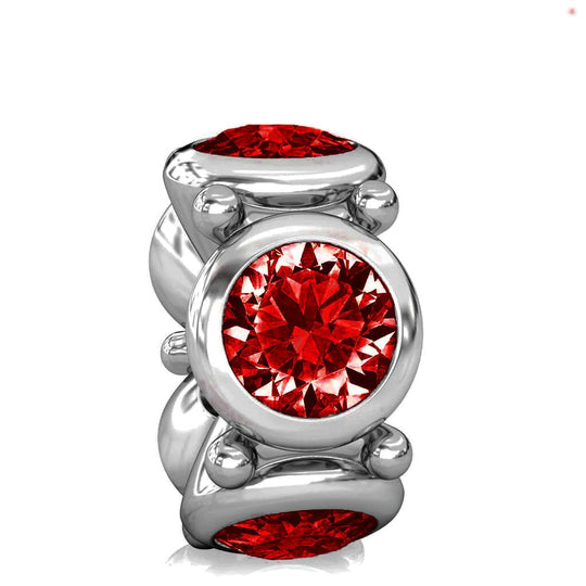 Bella Fascini Round CZ Lights Garnet Red